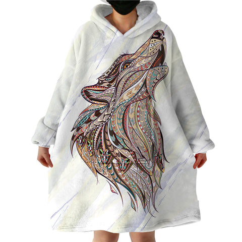 Image of Wolf SWLF0292 Hoodie Wearable Blanket