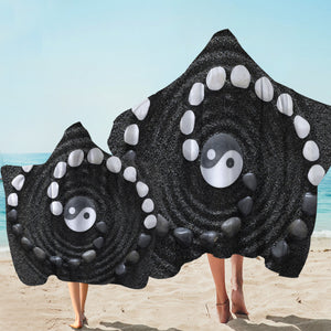 Yin Yang Pebbles Hooded Towel