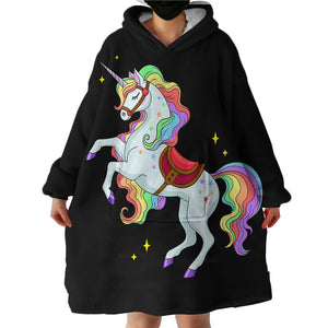 Rainbow Unicorn SWLF1757 Hoodie Wearable Blanket