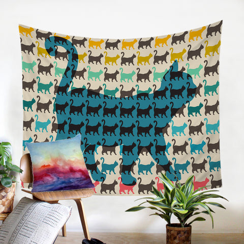 Image of Cat Shadows SW0827 Tapestry