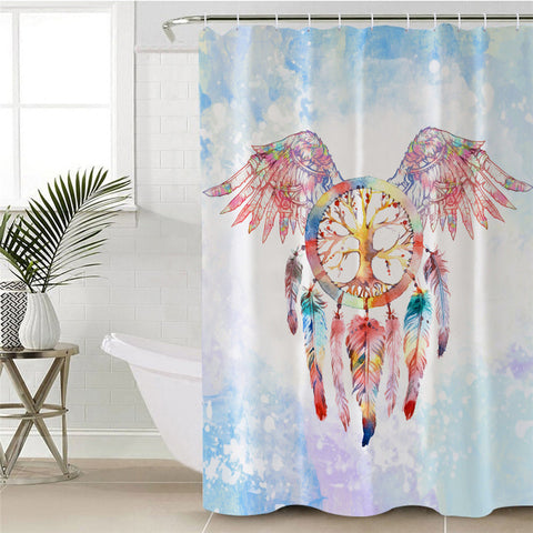 Image of Winged Dream Catcher Sky SSR013160101 Shower Curtain