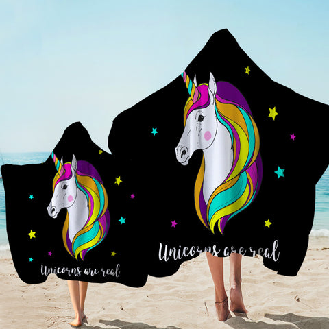Image of Rare Unicorn Starry Hooded Towel