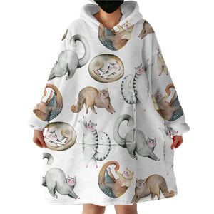 Chubby Cat SWLF1556 Hoodie Wearable Blanket