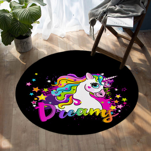 Image of Dreamy Unicorn SW1567 Round Rug