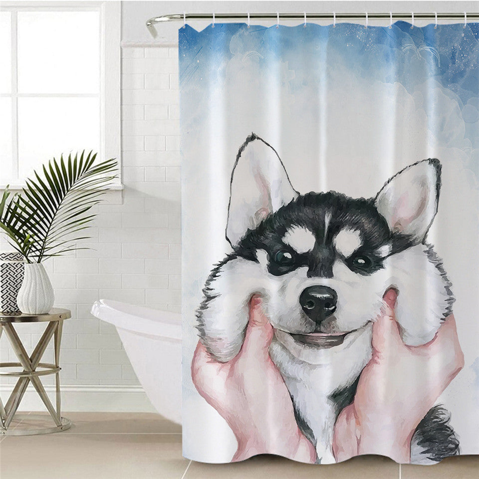 Pinched Husky Shower Curtain