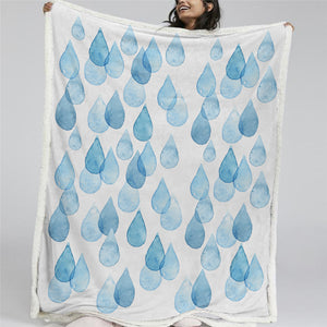 Blue Drops Sherpa Fleece Blanket - Beddingify