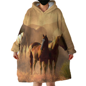 Horses SWLF2023 Hoodie Wearable Blanket