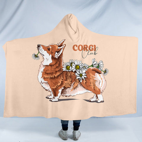 Image of Daisy Corgi SW0773 Hooded Blanket