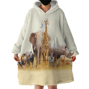 African Animals SWLF1296 Hoodie Wearable Blanket