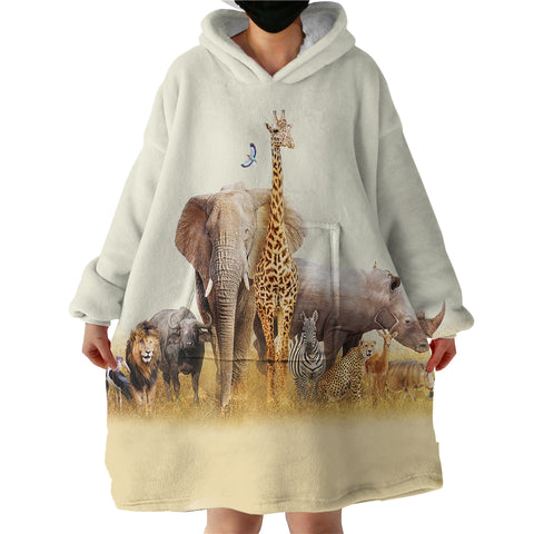 Image of African Animals SWLF1296 Hoodie Wearable Blanket