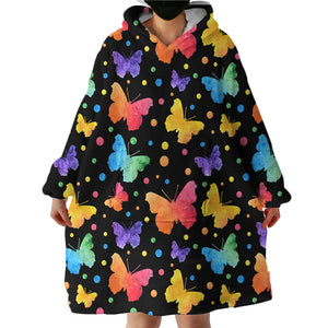 Colorful Butterflies SWLF1505 Hoodie Wearable Blanket