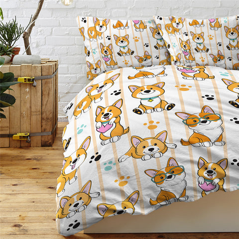 Image of Cartooned Shiba Bedding Set - Beddingify