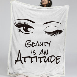 Beautiful Eyelashes Sherpa Fleece Blanket - Beddingify