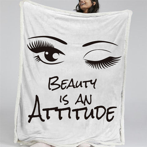 Image of Beautiful Eyelashes Sherpa Fleece Blanket - Beddingify