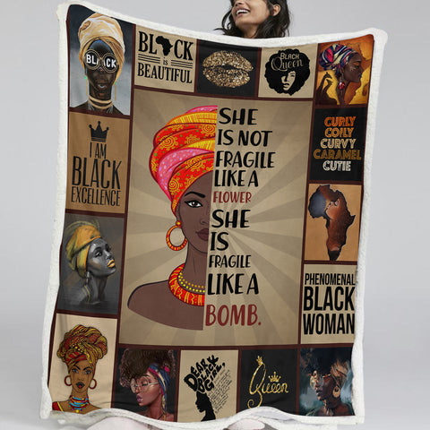 Image of Beautiful Black Women Fleece Blanket SWMT9758