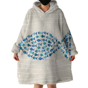 Fish Formation SWLF2191 Hoodie Wearable Blanket