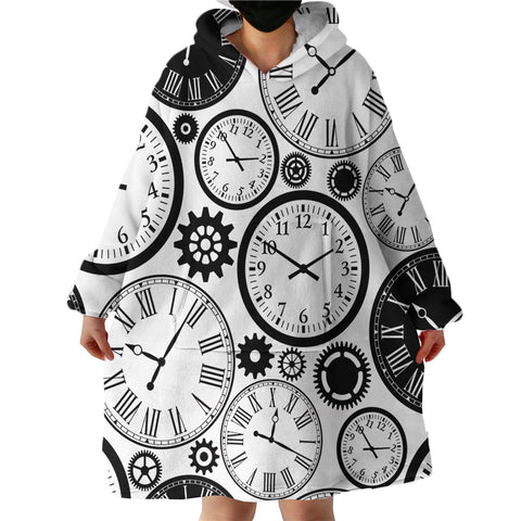 Image of Clock Patterns SWLF1376 Hoodie Wearable Blanket