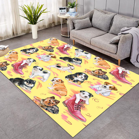 Image of Cute Pets Yellow SW1497 Rug