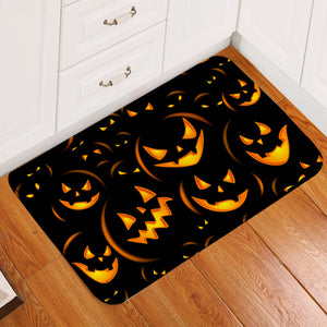 Pumpkin Faces Halloween Door Mat