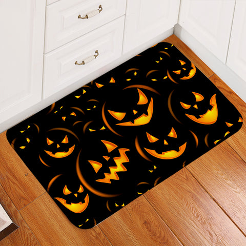 Image of Pumpkin Faces Halloween Door Mat