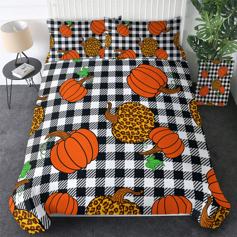 Image of Pumpkin Rain Plaid Bedding Set - Beddingify