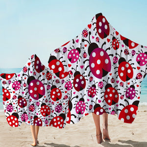 A Loveliness Of Ladybugs Hooded Towel