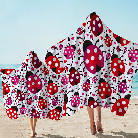 Image of A Loveliness Of Ladybugs Hooded Towel