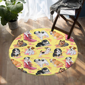 Puppies SW1497 Round Rug