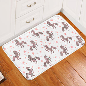 Prancing Unicorn Starry Tan Door Mat