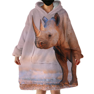 3D Rhino SWLF1634 Hoodie Wearable Blanket