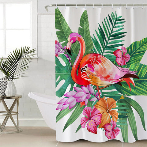 Image of Brilliant Flamingo Shower Curtain