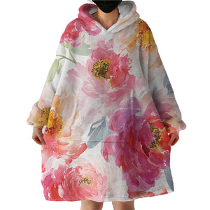 Painted Flowers SWLF3022 Hoodie Wearable Blanket