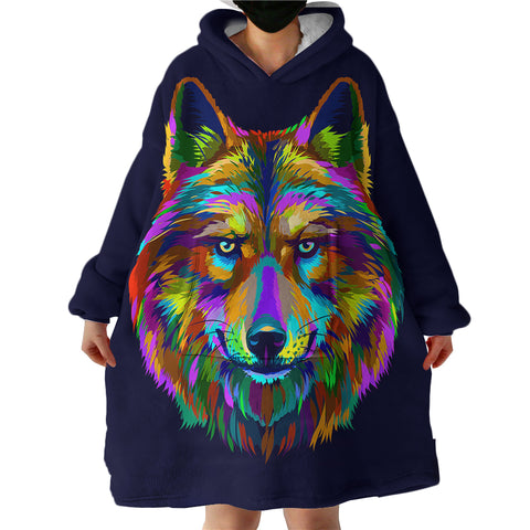 Image of Wolf SWLF0472 Hoodie Wearable Blanket