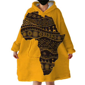 Africa Continent SWLF0831 Hoodie Wearable Blanket