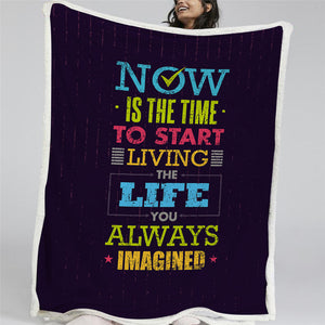 Motivated Quote Sherpa Fleece Blanket