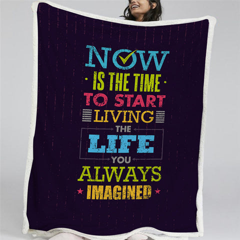 Image of Motivated Quote Sherpa Fleece Blanket