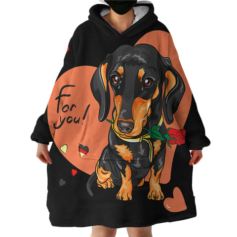 Image of Love Dachshund SWLF1562 Hoodie Wearable Blanket