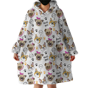 Hug Me Puppies SWLF2433 Hoodie Wearable Blanket