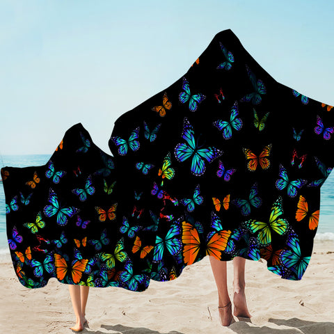 Image of Bioluminescence Butterflies SW1554 Hooded Towel