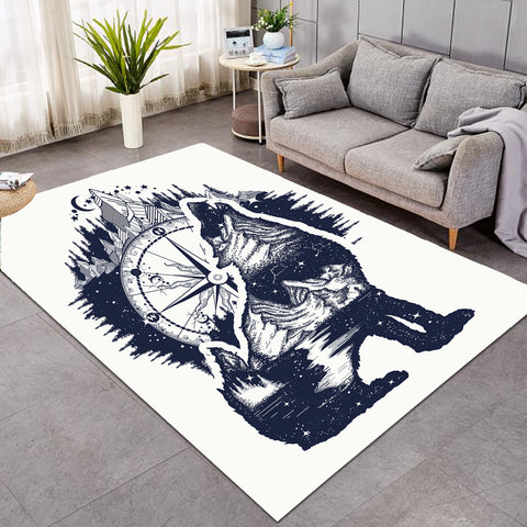 Image of Snow Wolf Compass SW0041 Rug