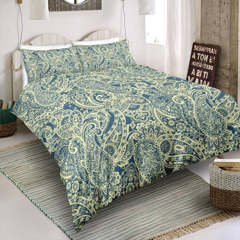 Image of Blue Paisley Bedding Set - Beddingify