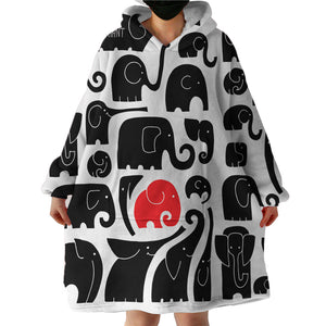 Elephant Patterns SWLF2020 Hoodie Wearable Blanket