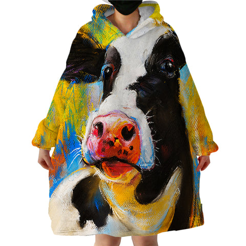 Image of Cow SWLF0095 Hoodie Wearable Blanket