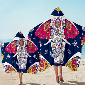 Ritual Elephant Decorated Hooded Towel