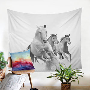 B&W Horses SW2055 Tapestry
