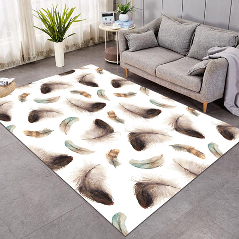 Image of Feather Patterns White SW0862 Rug