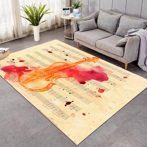 Fiery Violin Music Sheet SW1382 Rug