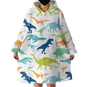 Dino Themed SWLF1167 Hoodie Wearable Blanket