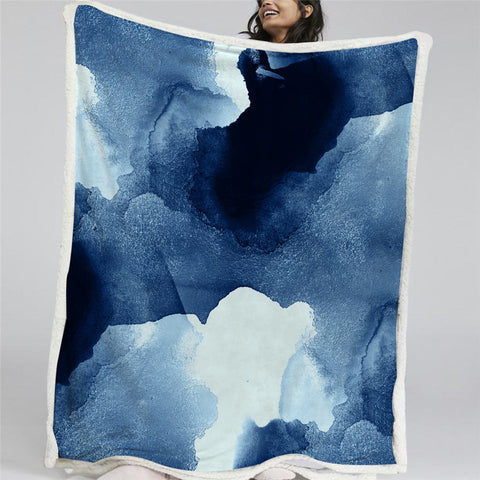Image of Ink Painting Sherpa Fleece Blanket