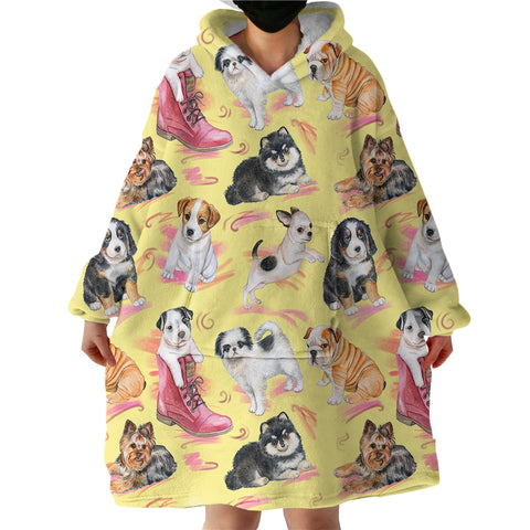 Image of Puppies SWLF1497 Hoodie Wearable Blanket